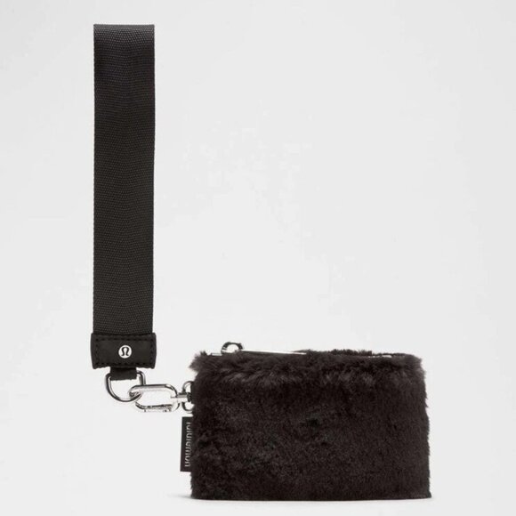 Lululemon Plush Fleece Black Pouch Wristlet - Picture 1 of 11